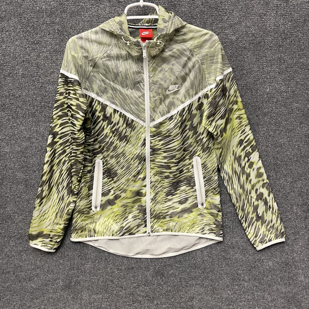 Nike Tech Hyperfuse Hooded Windbreaker Jacket Women's Sz M Green 645017-702